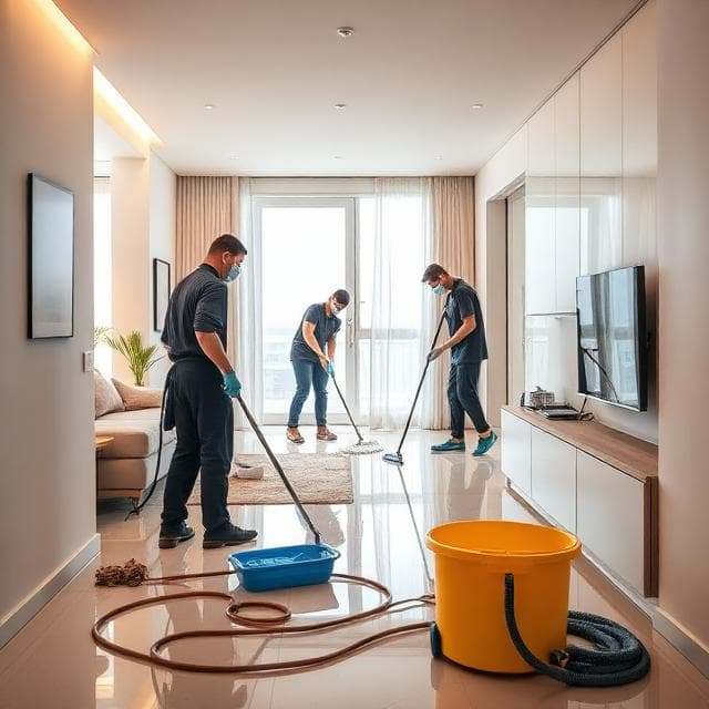 Detalhamento de piso na limpeza pós-obra