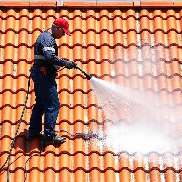 Telhado após limpeza e impermeabilização profissional